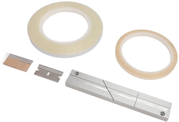 Dailygoods- Splicing Block 1/4 10 Inch - Tape-Splitsblok - Transparante Splitstape - Leidingtape - Messen - Stabiele Splicing