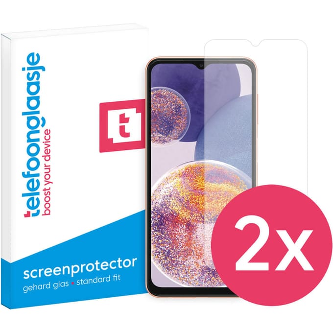 DuoPack: Samsung Galaxy A23 screenprotector gehard glas