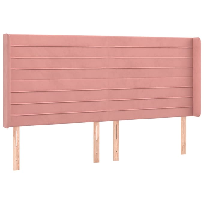 vidaXL - Hoofdbord - LED - 203x16x118/128 - cm - fluweel - roze