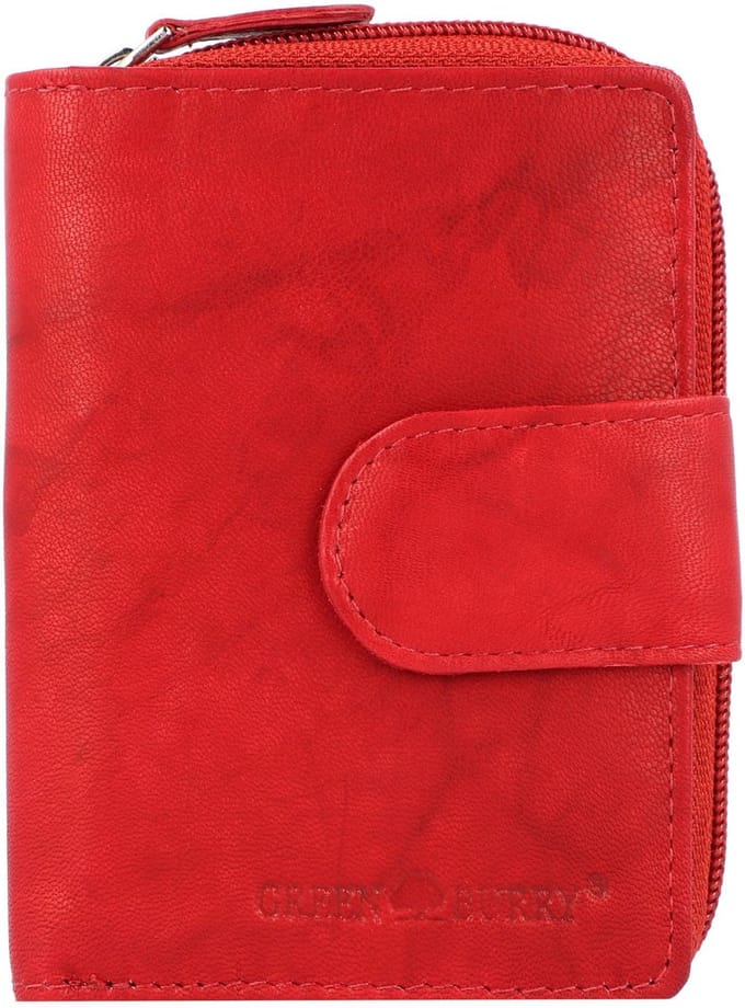 Greenburry Basic Portemonnee RFID Leer 9 cm - Dames - Staand formaat - red