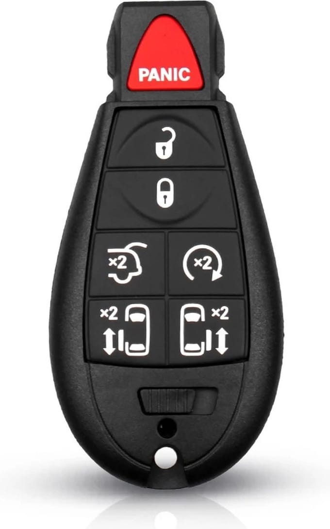 XEOD Autosleutelbehuizing - sleutelbehuizing auto - sleutel - Autosleutel / Geschikt voor: Dodge 6 knops & panic knop