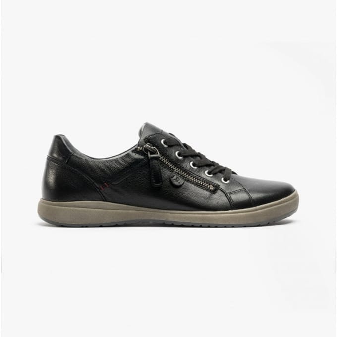 CAREN 12 Dames Leren Sneakers Zwart
