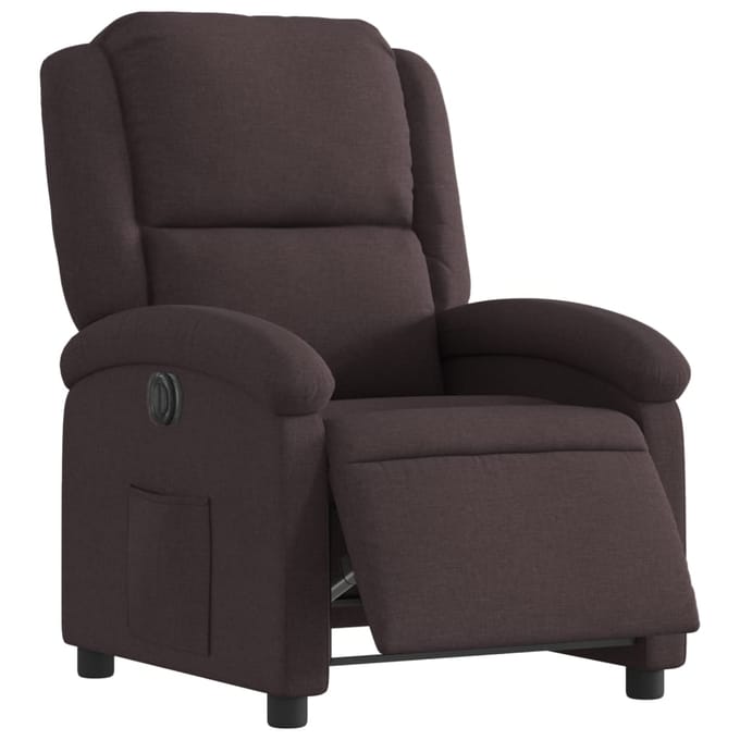 vidaXL - Fauteuil - verstelbaar - elektrisch - stof - donkerbruin