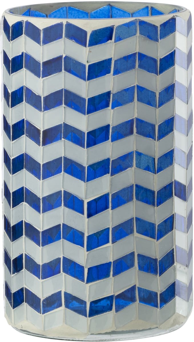 J-Line kaarshouder - glas - blauw/wit - large