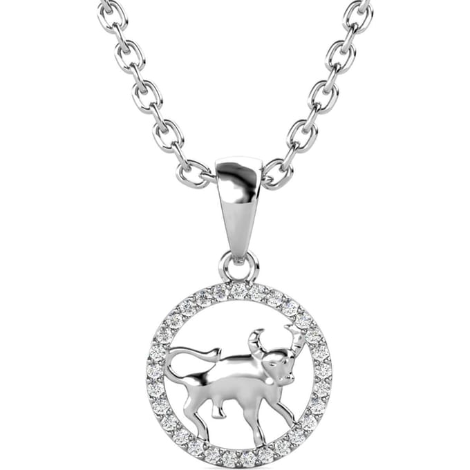 Stier Zodiac Hangers - Zilver en Kristal