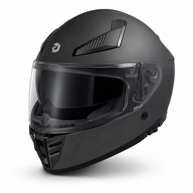 DAWNRISE Integraalhelm met dubbel vizier ECE 22.06 - Mat zwart - Maat M