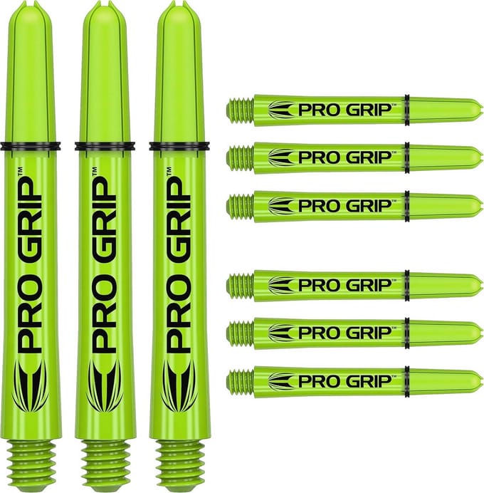 Dartpijlen Assortiment Medium Schacht - 3 Sets in Levendig Lime Groen