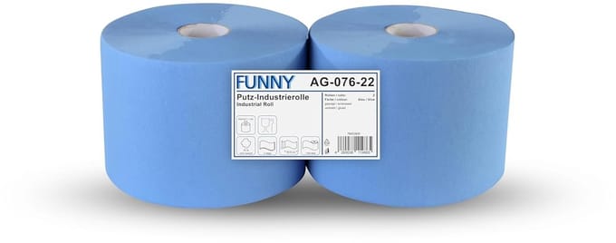 Tweelaags Poetsrollen in Blauw - 1000 Vellen voor Efficiënte Reiniging