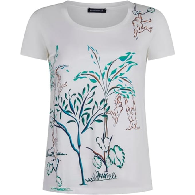 River Woods Crew Neck Tee Ss + Deco Off White Größe: XS | Hemden Outlet | Damen | Weiß