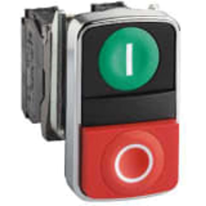 Schneider Electric Harmony double pushbutton complete with Wit i on Groen pus
