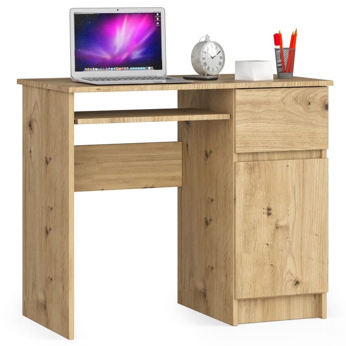 Bureau Rechts PIKSEL / Computerbureau / Computer Tafel / Bureautafel Rechts / Artisan Eik / 90 x 77 x 50 cm