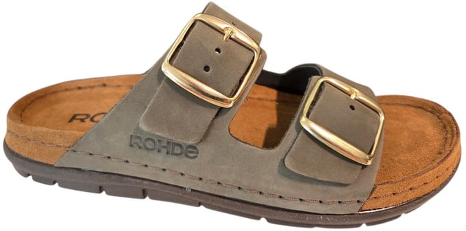 Rohde 5865 61 Slippers Olijf Groen Leer Dames - Groen - 41