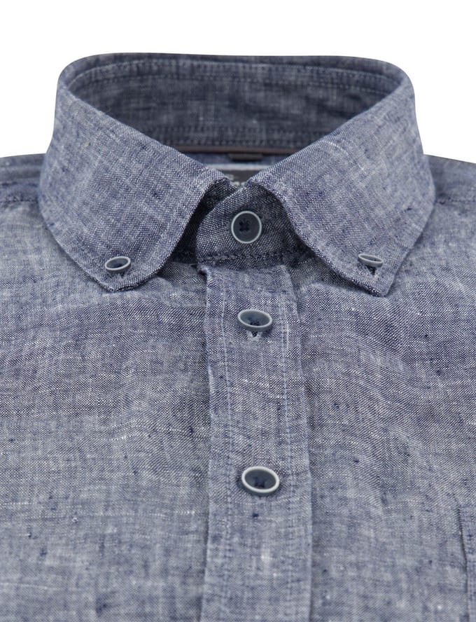 Linnen Overhemd Casa Moda blauw Casual Fit