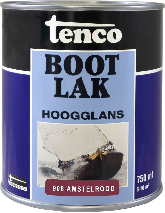 Tenco Houtlak Bootlak - Hoogglans - Amstelrood - 750ml