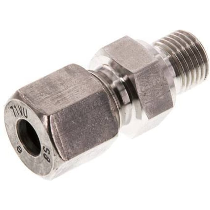 G 1/4'' Buitendraad x 8S RVS Rechte Snijring Koppeling 630 Bar DIN 2353
