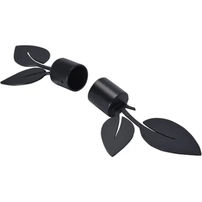 Decomode Gordijnknop Leaf Zwart - 2 Stuks
