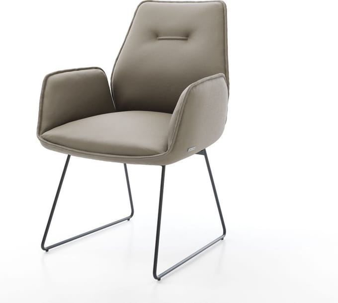Gestoffeerde-stoel Zoa-Flex slipframe zwart echt leer mud pocketveer kern