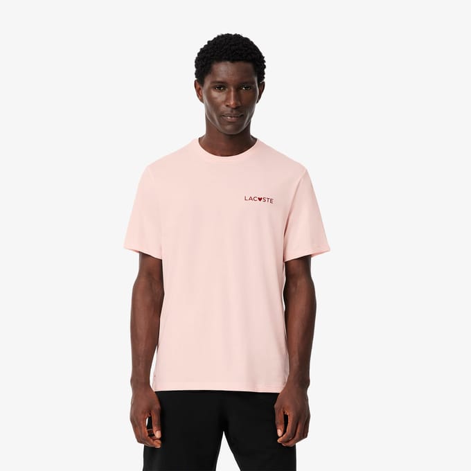 Lacoste Heren Valentijns Lounge T-Shirt (Roze)