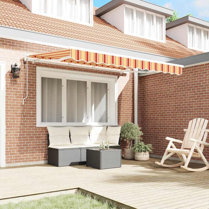 vidaXL - Uitschuifbare - luifel - Geel - 350 - x - 200 - cm - Stof