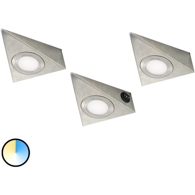 Evotec Driehoekige LED meubelverlichting CS, set van 3