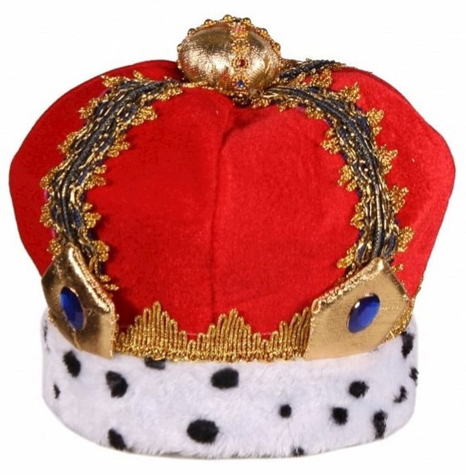Luxe kinder koningskroon Rood Kinderen Unisex Rood Koningsdag Maat One size