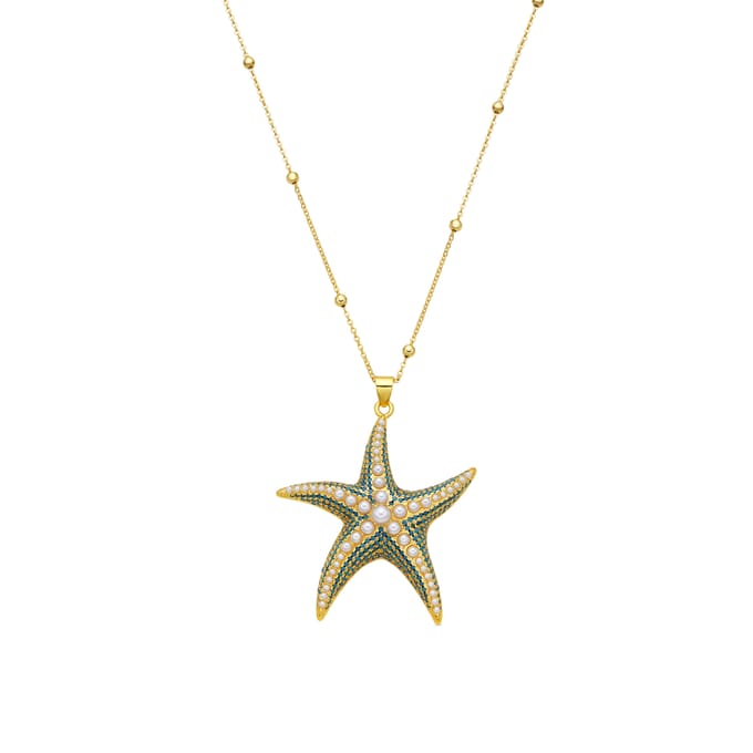 Luxenter Ketting met 18-karaats geelgouden afwerking en witte parel - Ruko