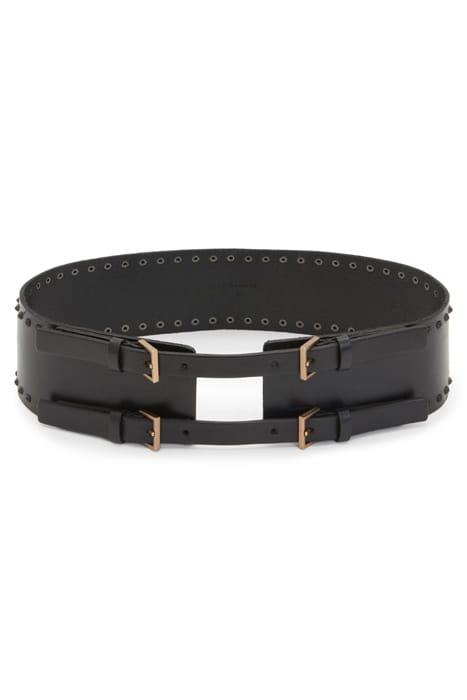 AllSaints Maxie Stud Dble Belt Black/matte Black Größe: XS | Gürtel Outlet | Damen | Schwarz