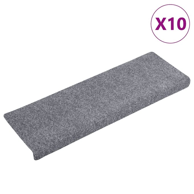 vidaXL - Trapmatten - zelfklevend - 10 - stuks - 65x21x4 - cm - lichtgrijs