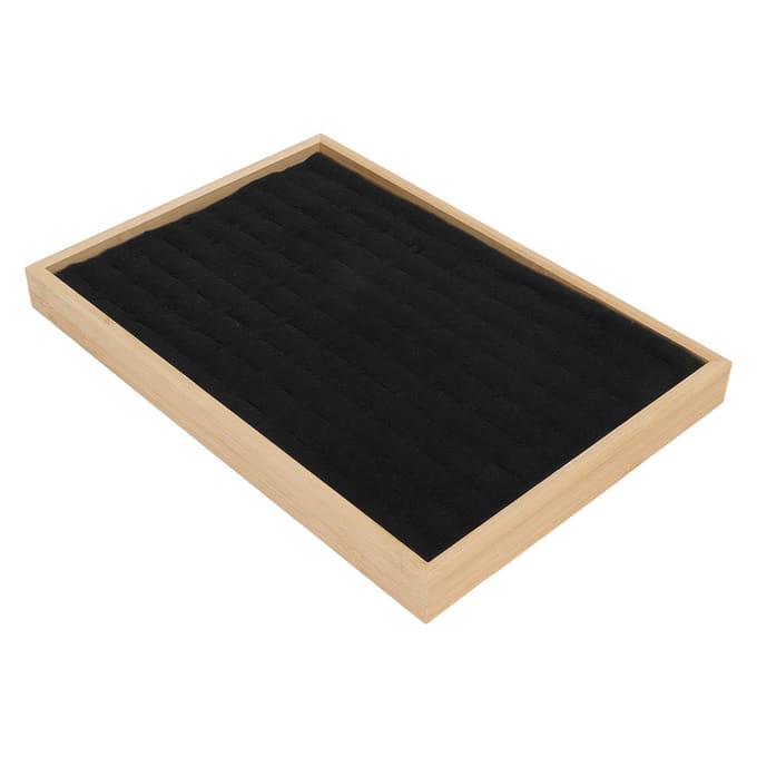 Sieraden Lade Organizer Multifunctioneel 100 Vakken Ring Lade Opberginzetstuk voor Juwelierszaak Handel zwart
