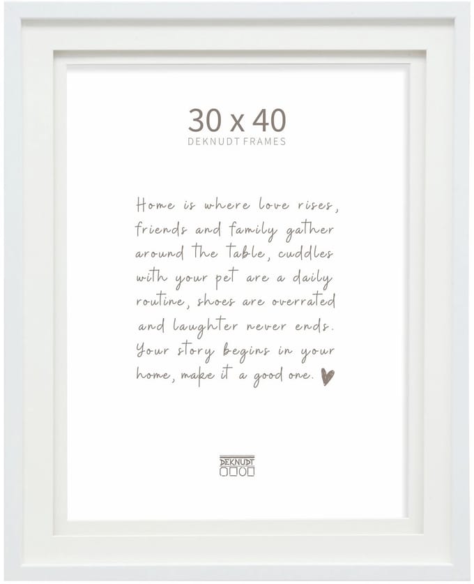 Deknudt Frames fotolijst S65KK1 P1 - wit met passe-partout - 30x40 cm