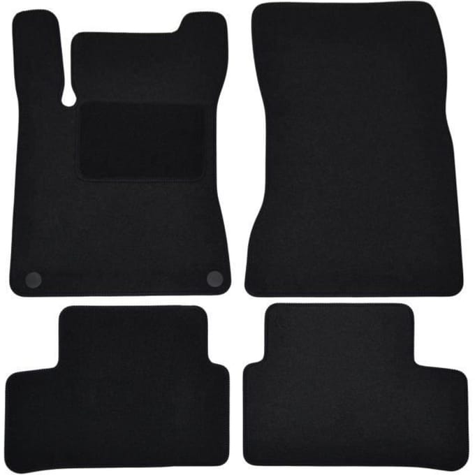 Tapis de sol - Mercedes - A-class W117 - Velours noir - 4 pièces - Antidérapant - Sur mesure