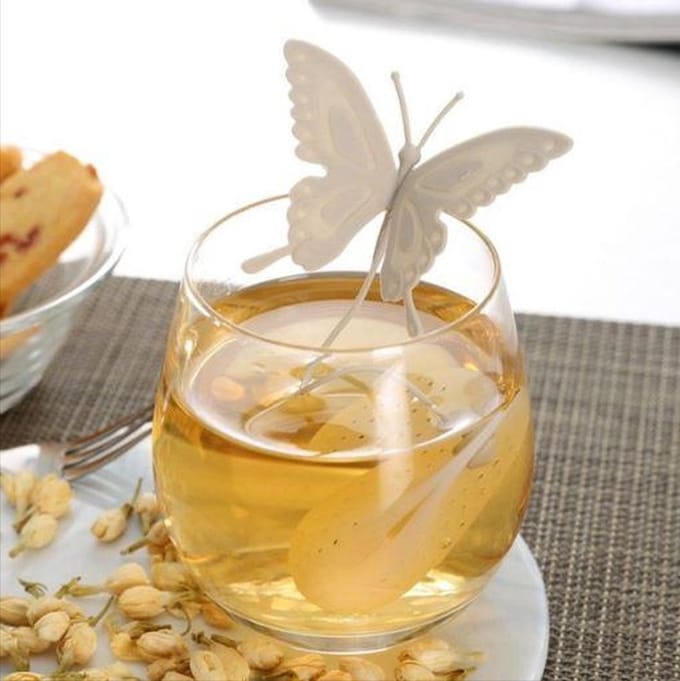 *** Thee ei Vlinder Theefilter - voor losse thee - Verse Thee Infuser - van Heble® ***