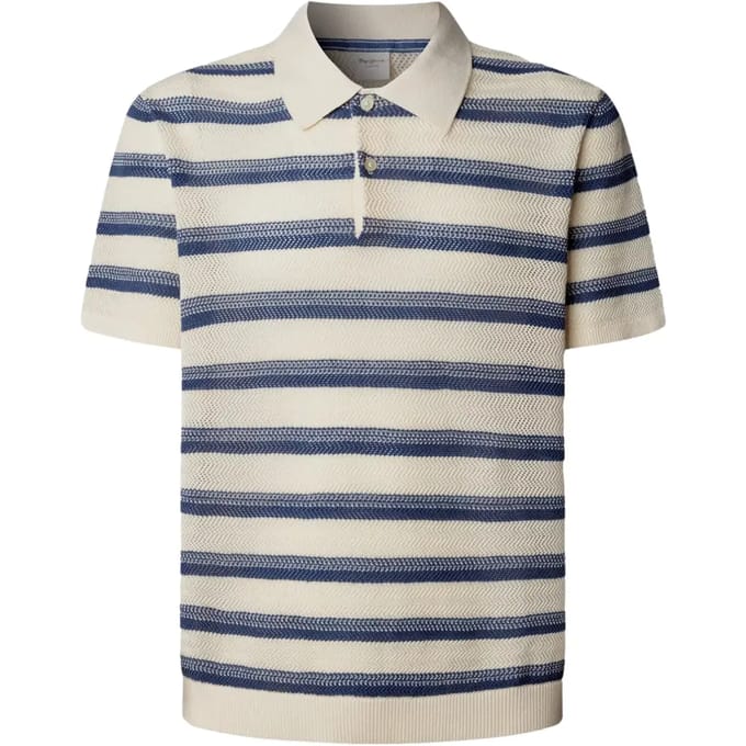 Pepe Jeans Florian Stripes Korte Mouw Poloshirt Wit M Man