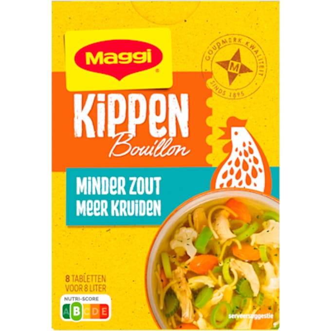 Bouillon kip minder zout 8 blokjes