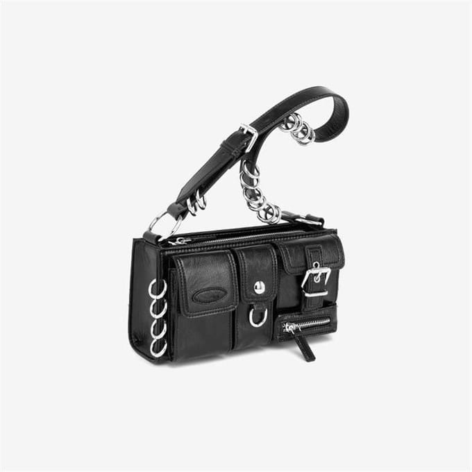 Niche Design Donker Zoet Cool Okseltas Mode Multi-pocket Motorfiets Crossbody Tas gray