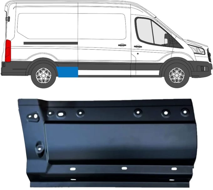 Reparatiepaneel achterste spatbord voorste deel voor Ford Transit 2014- / Rechts