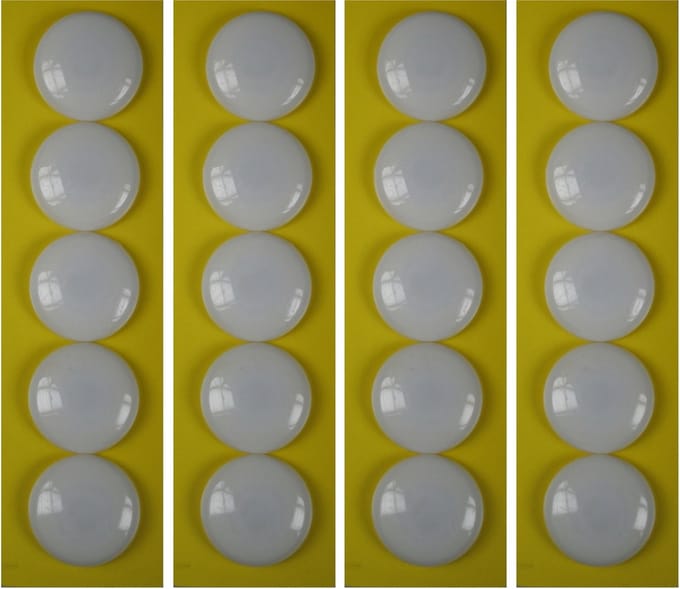 Benson ronde koelkast / whiteboard magneetjes - 20x stuks - wit - Keuken magneten
