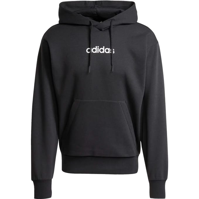 Adidas Essentials Linear Fleece Hoodie Zwart M Man