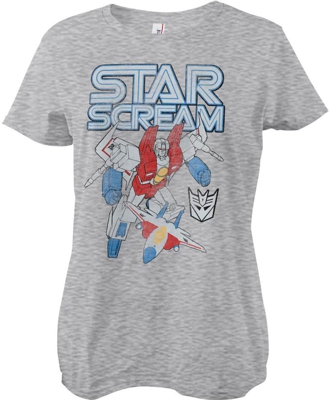 Transformers Stars-crème Washed Girly Tee dames-T-shirt heathergrijs