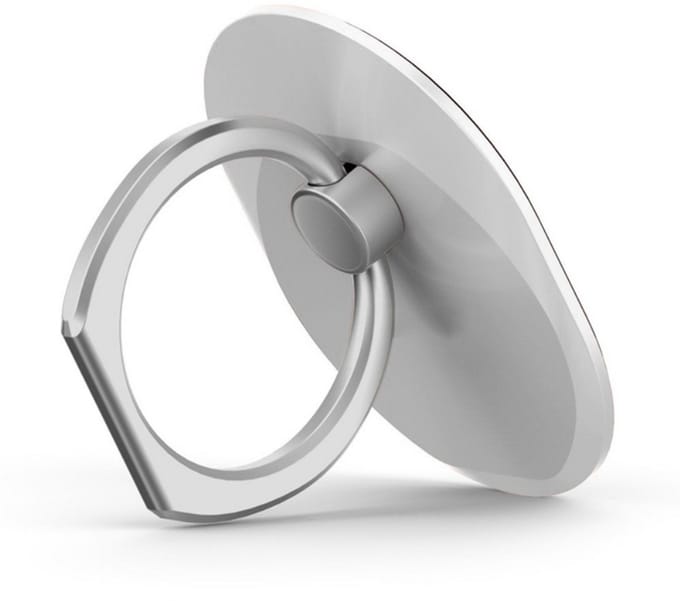 GadgetBay Ring zilver grip universeel smartphone houder standaard grijs