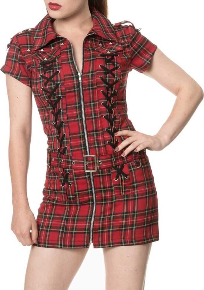 Banned - MOD Korte jurk - L - Rood