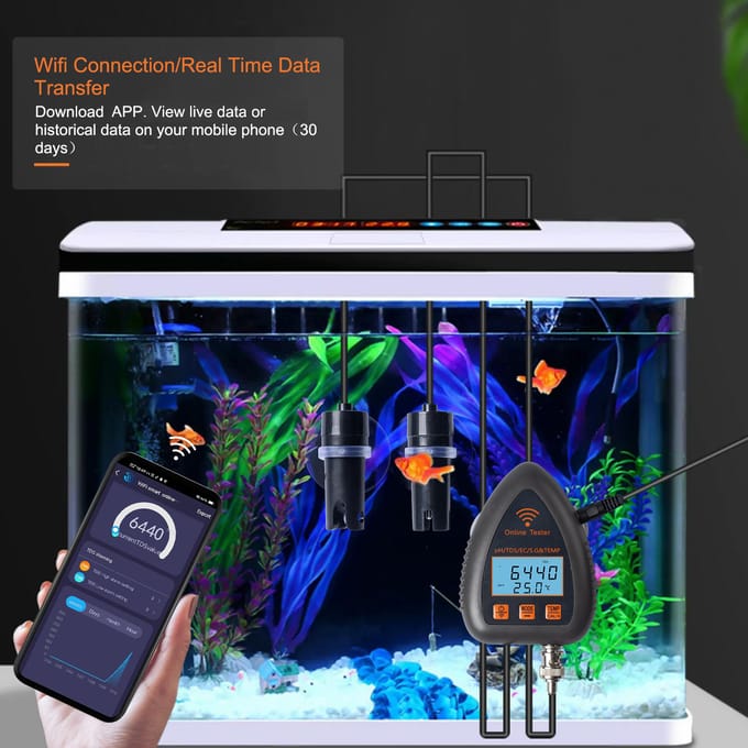 991W Bluetooth Wifi Digitale Waterkwaliteitstester Mini 5-in-1 Wateranalysator PH EC TDS S.G UK Plug grijze kleur
