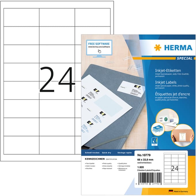 10779 - Die-cut label - 6.6 cm - 3.39 cm - 24 pc(s)