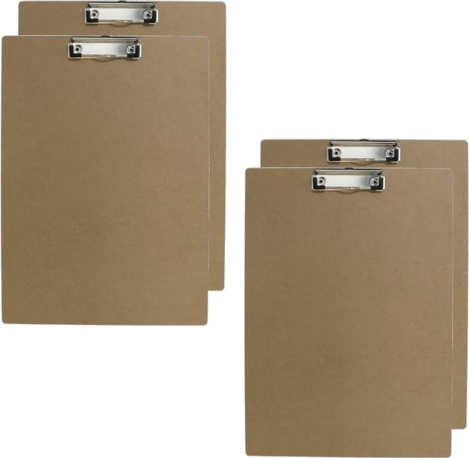 Gerim - Clipboard houtkleur B4 formaat - 4x stuks - Documenten klembord