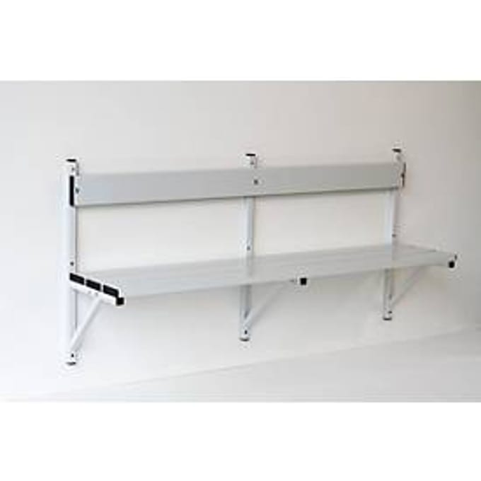 Wandbank, aluminium/rvs, L 1500 mm