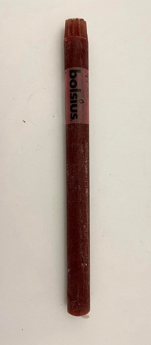 bolsius tafelkaars 270/23 rustiek donkerrood