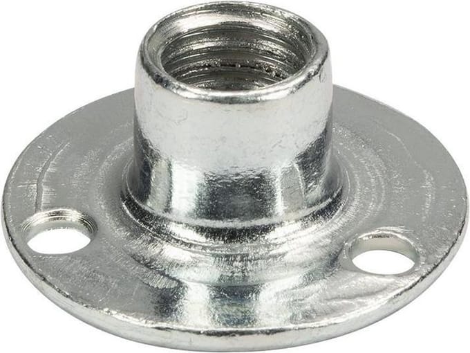i-Fix moer op plaat | M10 | plaat Ø 27 mm | 3 schroefgaten Ø 4mm | 4 STUKS