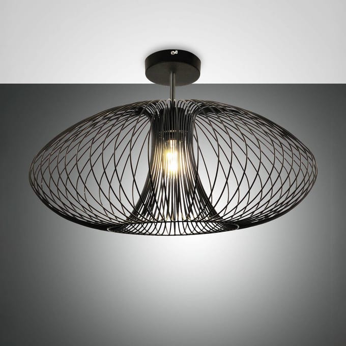 Fabas Luce Fassa plafondlamp, zwart, Ø 60 cm, metaal