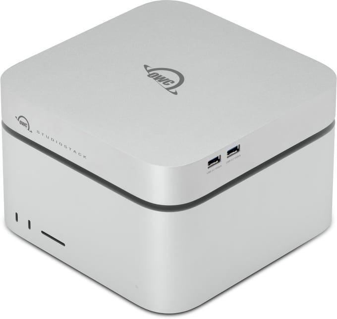 OWC StudioStack Thunderbolt 5 - Stapelbaar Docking Station - 3x Thunderbolt 5 & 3x USB-A - Zilver