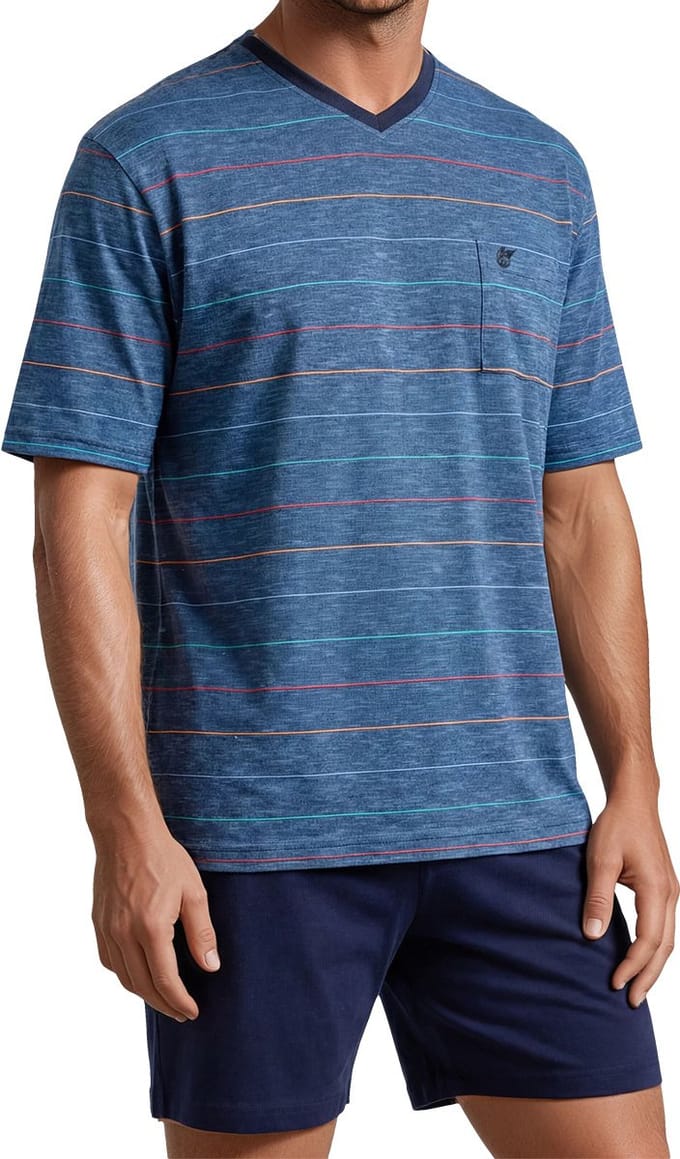 Hajo heren shortama blauw - Blauw - Maat - 48
